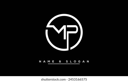 Monograma del logotipo de las letras Abstractas de MP, PM
