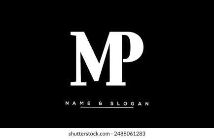 Monograma del logotipo de las letras Abstractas de MP, PM