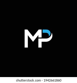 MP or PM abstract outstanding professional business awesome artistic branding company different colors illustration logo.