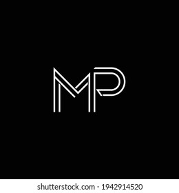 MP or PM abstract outstanding professional business awesome artistic branding company different colors illustration logo