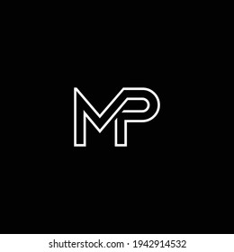 MP o PM abstracto sobresaliente negocio profesional impresionante marca artística empresa de diferentes colores ilustración logo