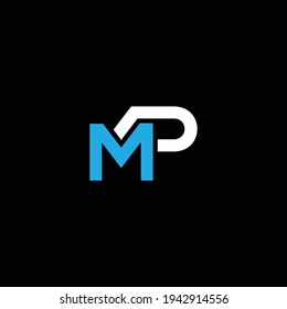 MP or PM abstract outstanding professional business awesome artistic branding company different colors illustration logo