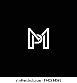 MP or PM abstract outstanding professional business awesome artistic branding company different colors illustration logo