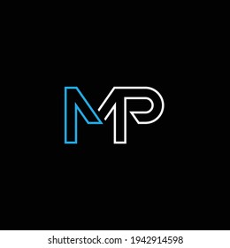 MP or PM abstract outstanding professional business awesome artistic branding company different colors illustration logo