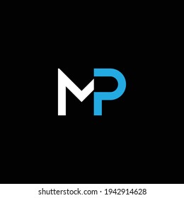 MP or PM abstract outstanding professional business awesome artistic branding company different colors illustration logo