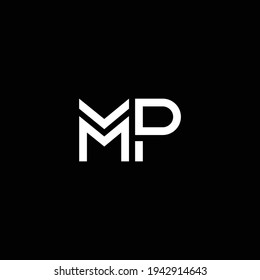MP o PM abstracto sobresaliente negocio profesional impresionante marca artística empresa de diferentes colores ilustración logo