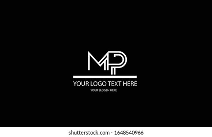MP PM abstract vector logo monogram template