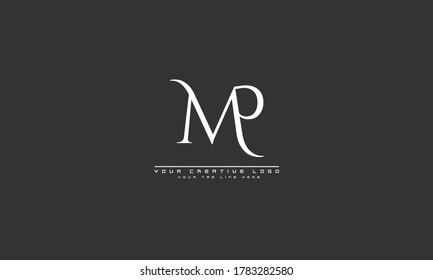 MP PM abstract vector logo monogram template
