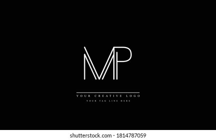 MP PM abstract vector logo monogram template