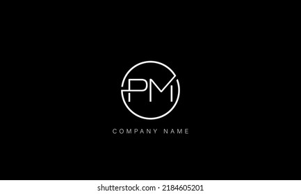 MP, PM Alphabet Letters Logo Monogram