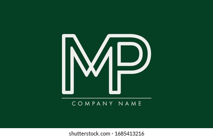 MP PM Letter Logo Design Template Vector
