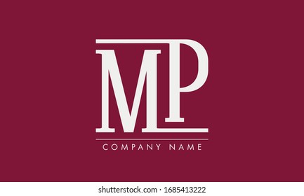 MP PM Letter Logo Design Template Vector
