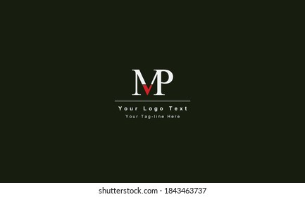 Logo de la carta del MP o del PM. Atractivo y creativo logo inicial del PM PM M P basado en la letra inicial