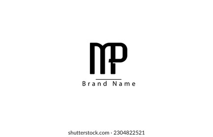 MP PM M P abstract vector logo monogram template
