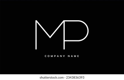 MP PM M P Abstract Letters Logo Monogram