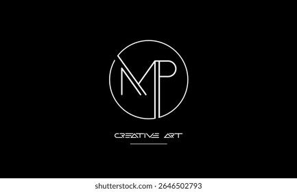 MP, PM, M, P abstract letters logo monogram