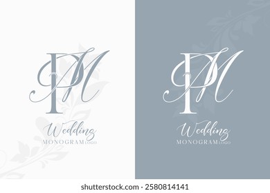 MP PM Monogram Initial Letters Logo