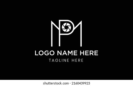 MP PM-Fotografie abstrakte Vektorlogo-Monogramm-Vorlage