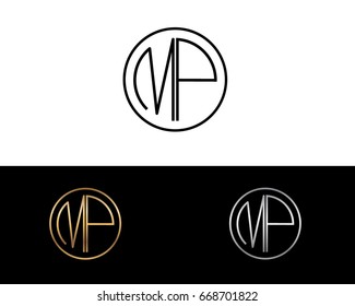 MP round circle shape initial letter logo
