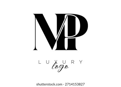 MP Serif Letter Monogram Typography Logo for Elegant Premium Branding Identity