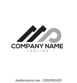 mp typografisches Logo-Design-Alphabet