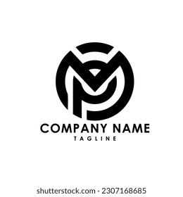 mp typography logo design alphabet