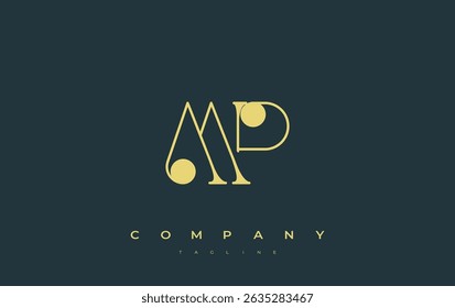 MP Typography Logo Design. Stylish monogram design depiction featuring the letters M and P combined in an artistic signature style, delivering a unique and creative visual representation.