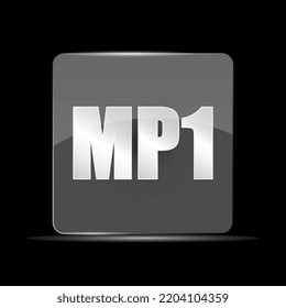MP1 File Icon, Flat Design Style