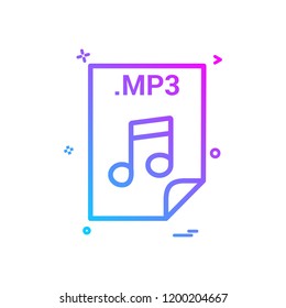 mp3 application download file files format icon vector design