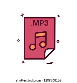 mp3 application download file files format icon vector design