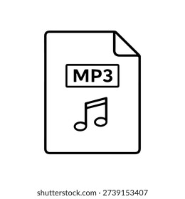MP3 audio file line icon vector on a white background
Vector line icon on a white background
