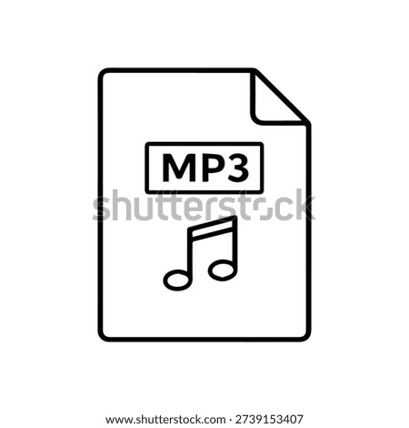 MP3 audio file line icon vector on a white background
Vector line icon on a white background