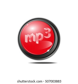 MP3 button, icon vector