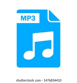 mp3 document icon. flat illustration of mp3 vector icon for web
