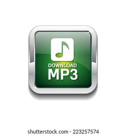 MP3 Download Blue Vector Icon Button
