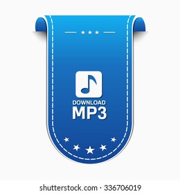 MP3 Download Blue Vector Icon Design
