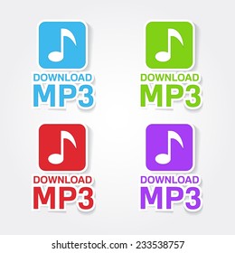 MP3 Download Colorful Vector Icon Design