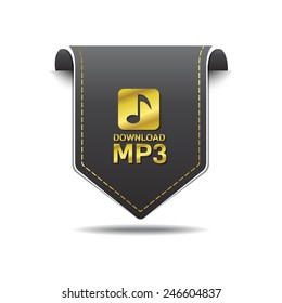 MP3 Download golden Vector Icon Design
