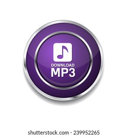 MP3 Download Purple Vector Icon Button