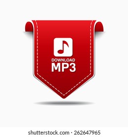 MP3 Download Red Vector Icon Design