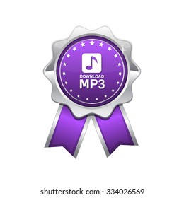 MP3 Download Violet Vector Icon Design