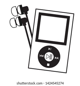 mp3 earphones music festival background vector illustration