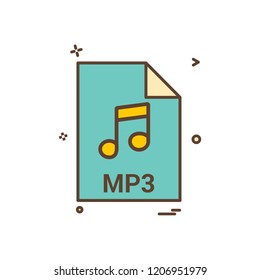 mp3 file file extension file format icon vector design