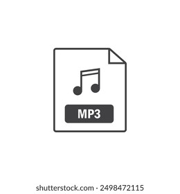 mp3 file format icon vector element design template web