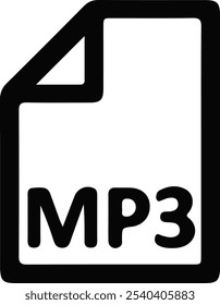 Mp3 file icon. Audio file format