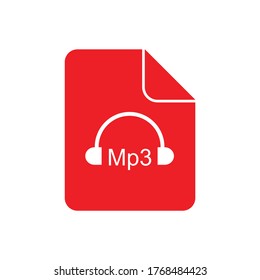 Diseño de icono de archivo Mp3 aislado en fondo blanco