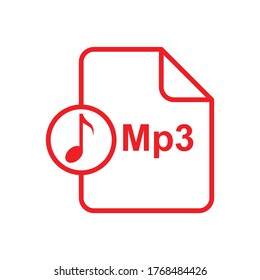Mp3 file icon design isolated on white background