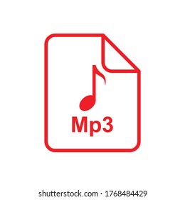 Diseño de icono de archivo Mp3 aislado en fondo blanco