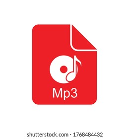 Mp3 file icon design isolated on white background