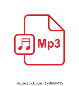 Mp3 file icon design isolated on white background